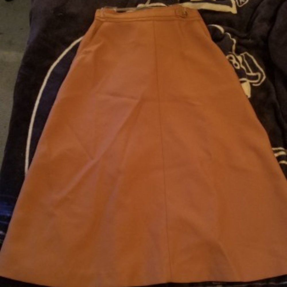 Vintage Style High Waisted Tan Skirt